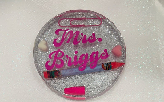 Personalized Teacher Resin Coaster