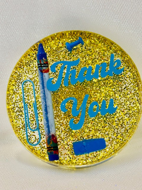 Personalized Thank You Resin Coaster
