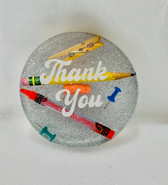 Personalized Thank You Resin Coaster
