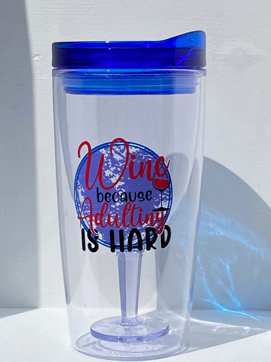 10OZ. Insulated Acrylic Wine Tumbler With Lid