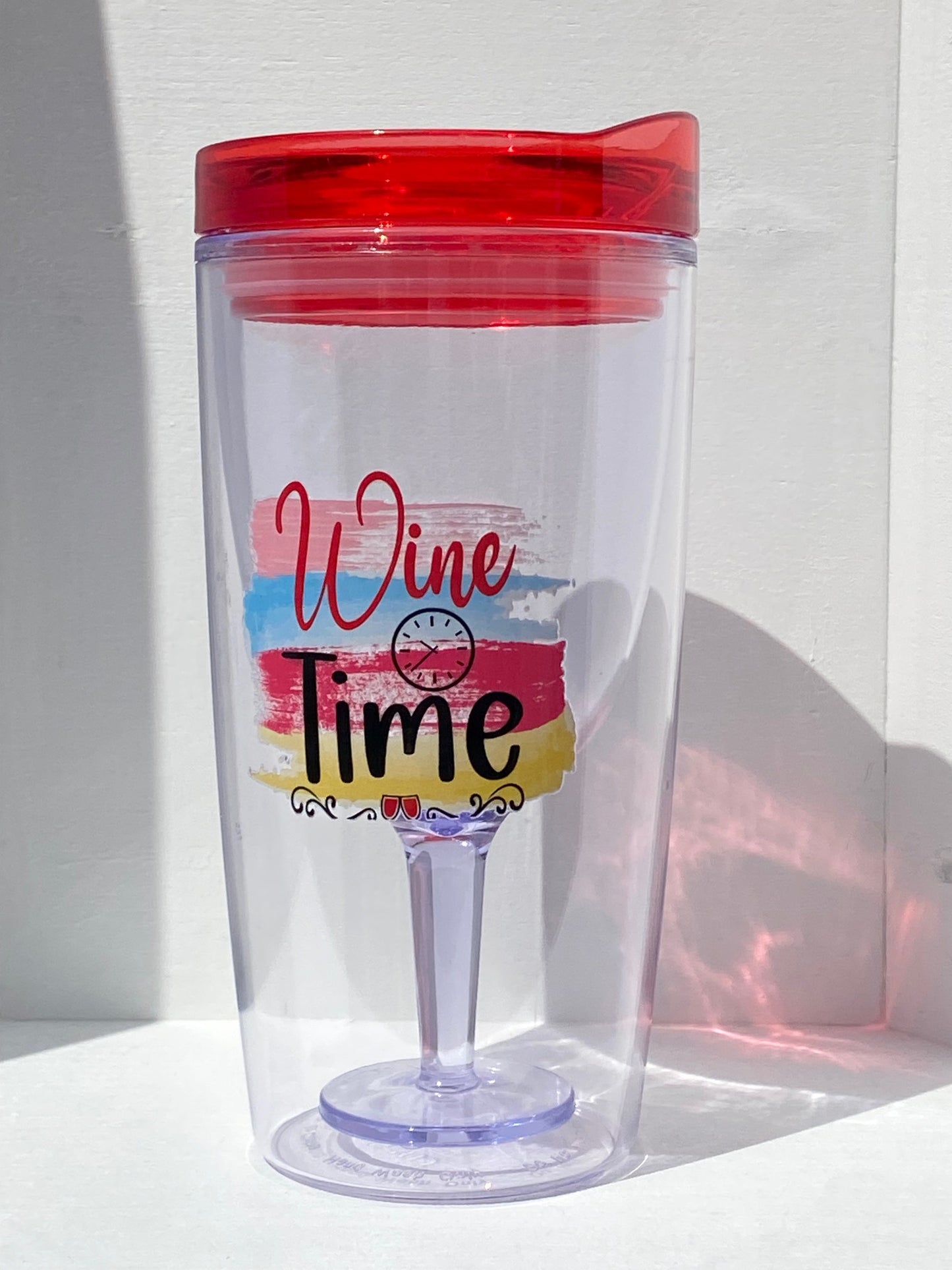 10OZ. Insulated Acrylic Wine Tumbler With Lid - Wine Time