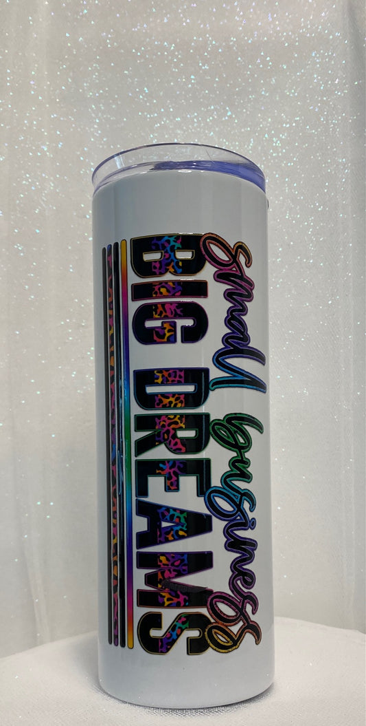 20oz Tumbler with Lid and Metal Straw - Small Business