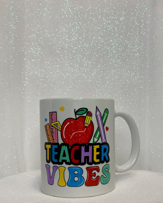 11 oz Ceramic Mug - Teacher Vibes