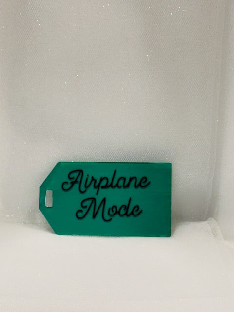 4.5" Acrylic Luggage Tags - Airplane Mode
