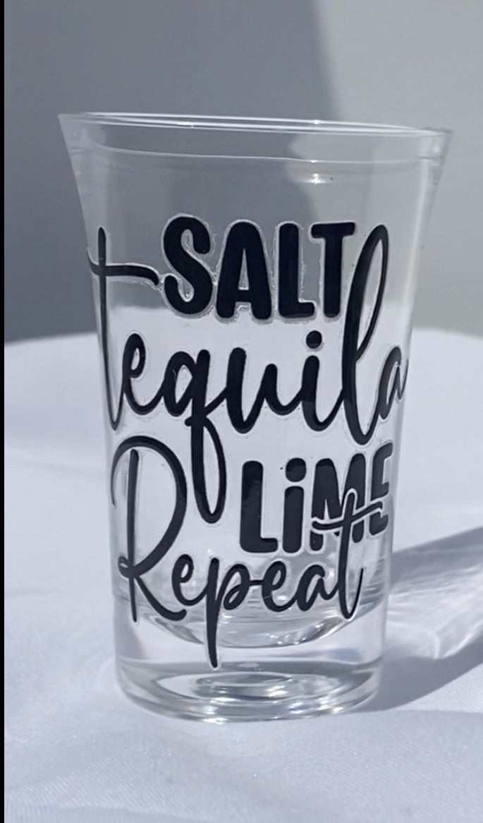 1.2 oz Acrylic Shot Glasses - Salt Tequila
